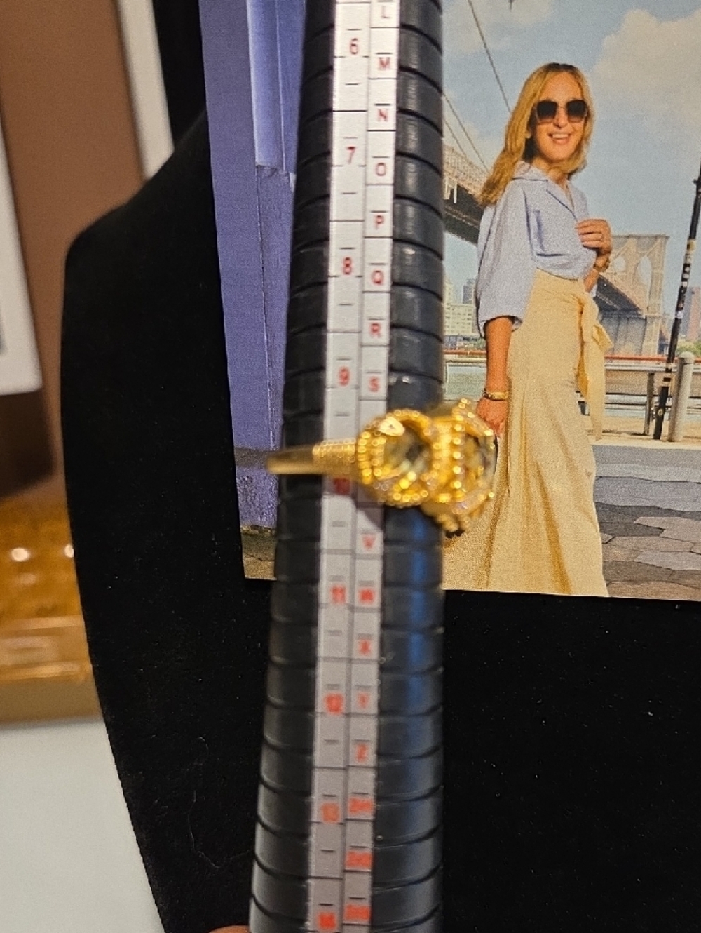 Freda Rothman Gold Crystal Cocktail Ring - Picture 7 of 9